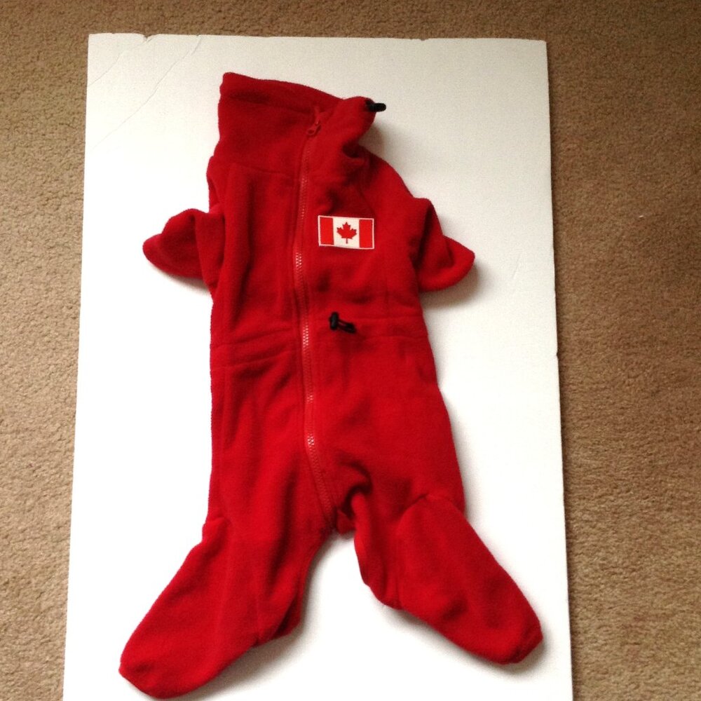 Red Fleece Dog Coat Pet Jacket Clothing Clothes Pets Accessories
